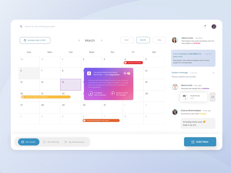 UI Evento de calendario