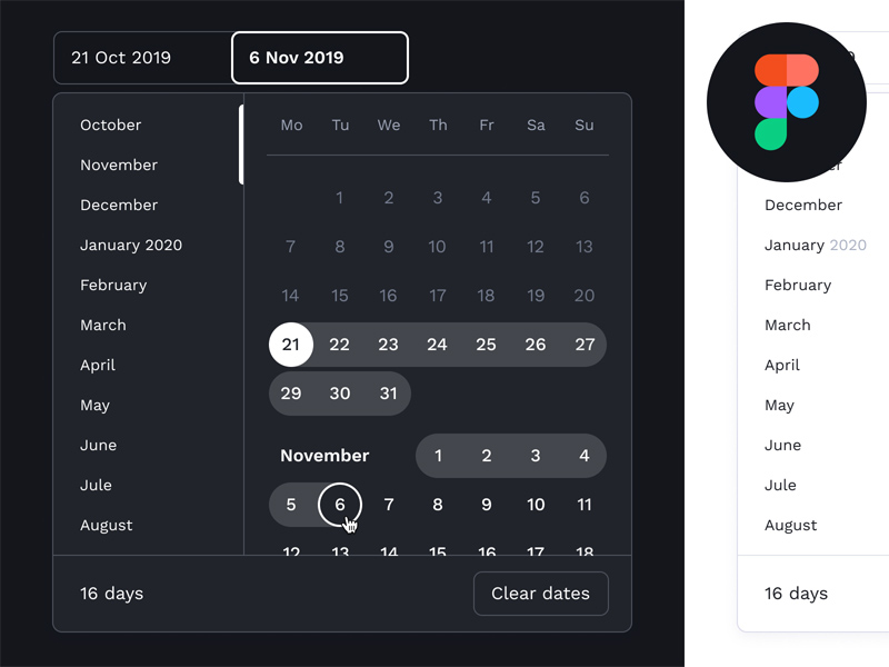 Diseño de widgets calendario