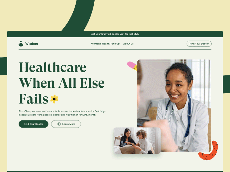 Редизайн веб -сайта здравоохранения (медицина мудрости)