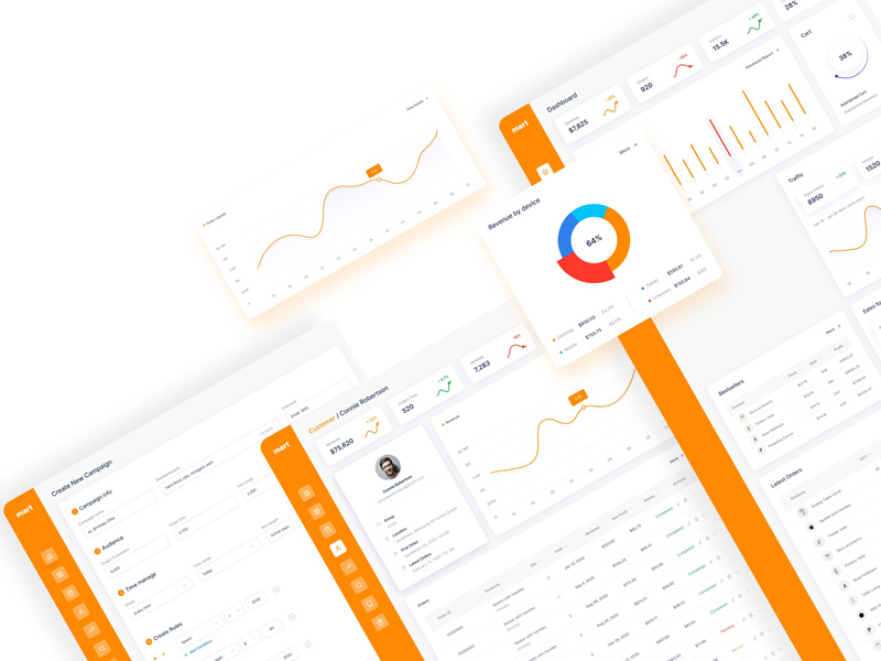 Tableau de bord SaaS de commerce électronique UI