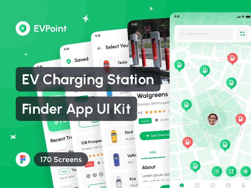 Kit d'application de recherche de station de charge EV (EVPoint)