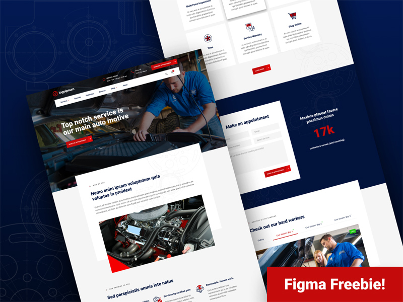 Site de réparation automobile FIGMA Modèle