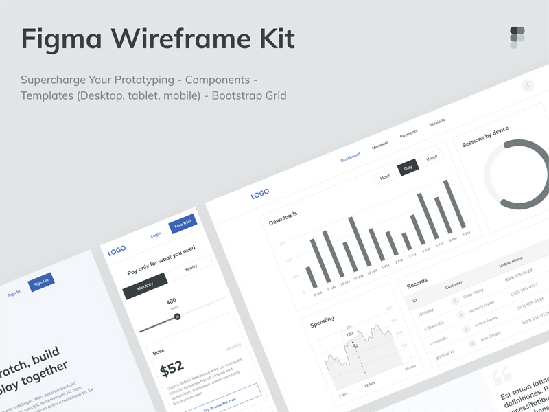 Kit de estructura alámbrica para figma