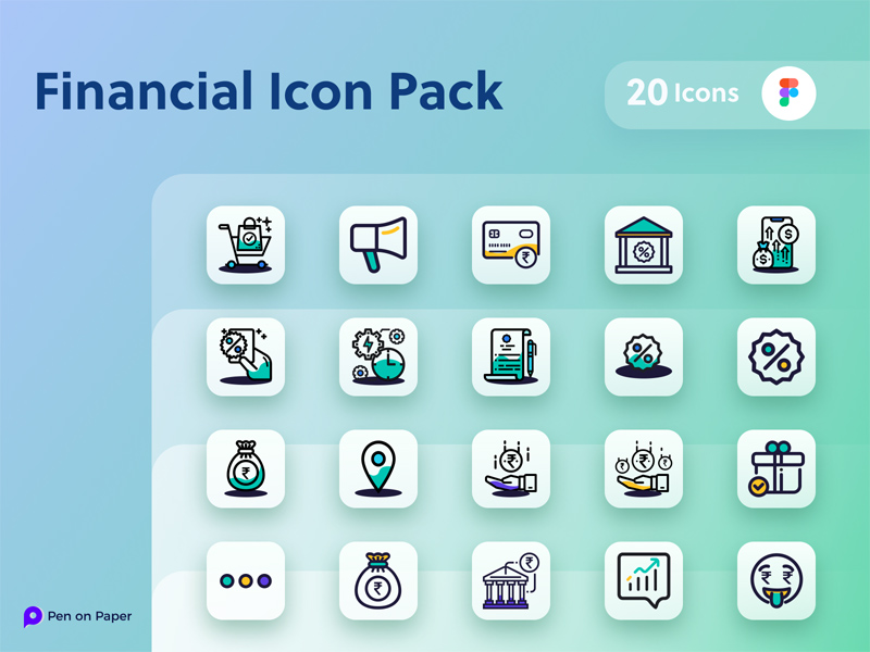 Paquete de iconos financieros