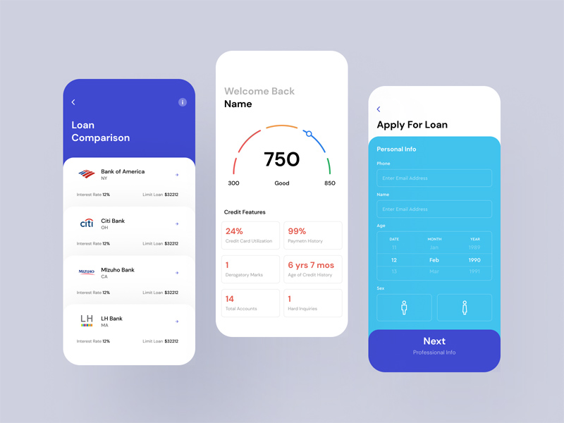 Fintech iOS App -Konzept