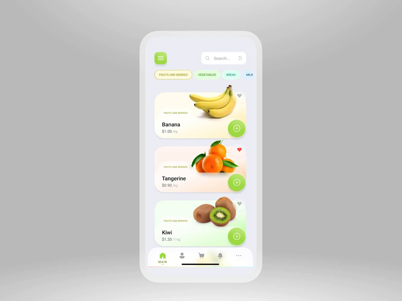 Lebensmittel -App -Konzept