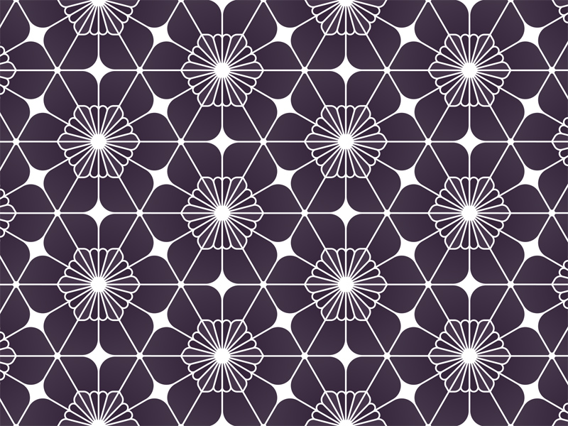 六角形の花のパターン