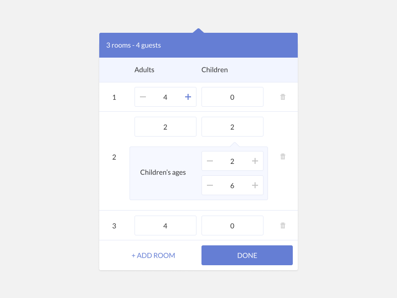 Hotel Booking Guest Widget