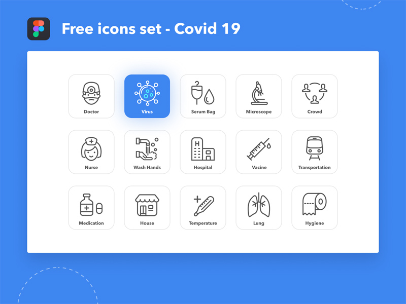 Covid-19-Symbole gesetzt
