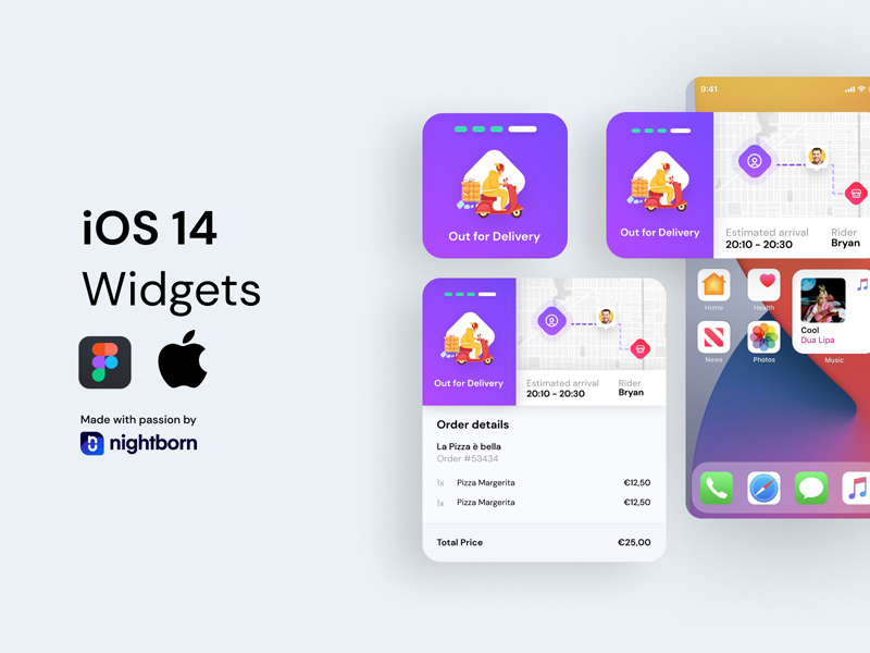 Widget iOS 14 - UI de l'application de livraison