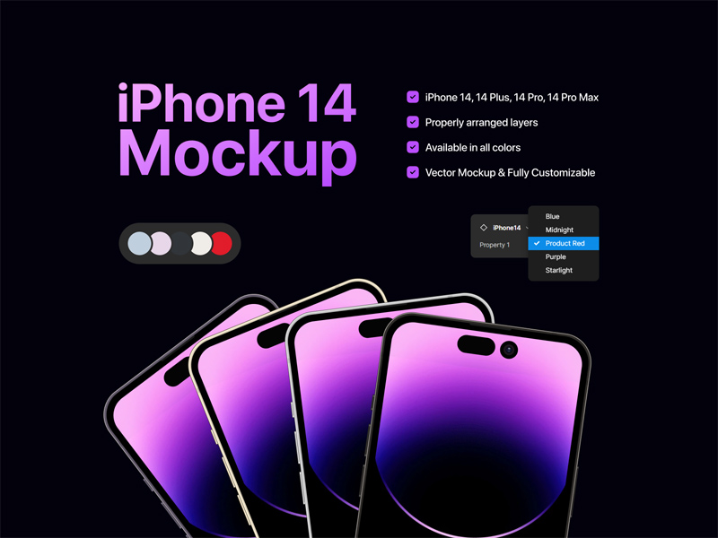 iPhone 14 Mockups for Figma