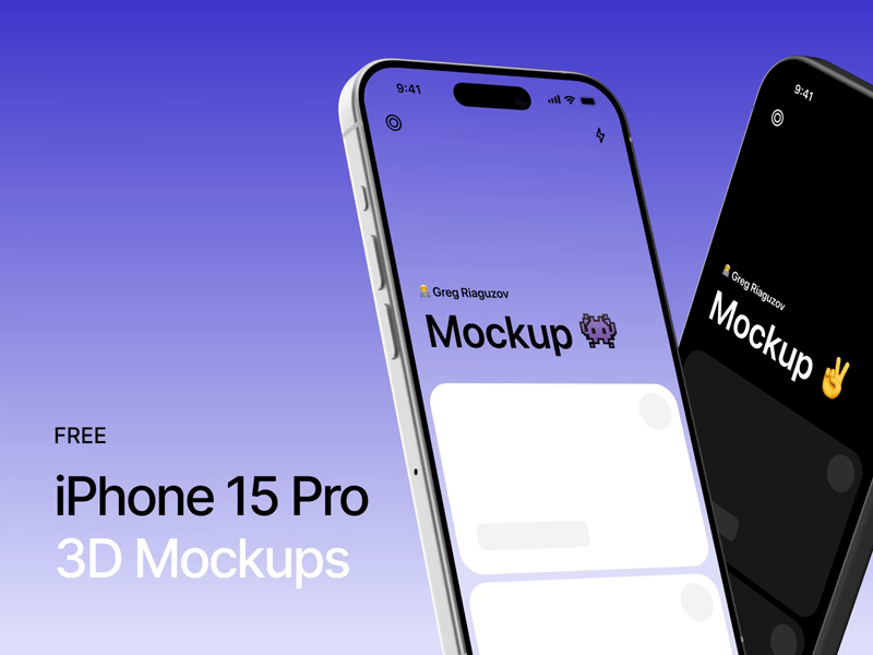 Mockups 3D de iPhone Pro 15 para la FIGMA