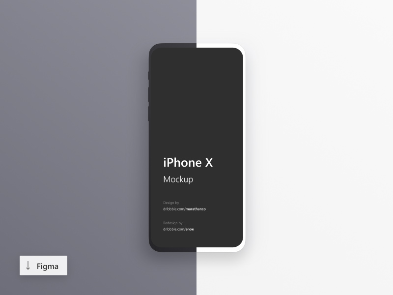 Mockups minimalistas del iPhone X para la figma