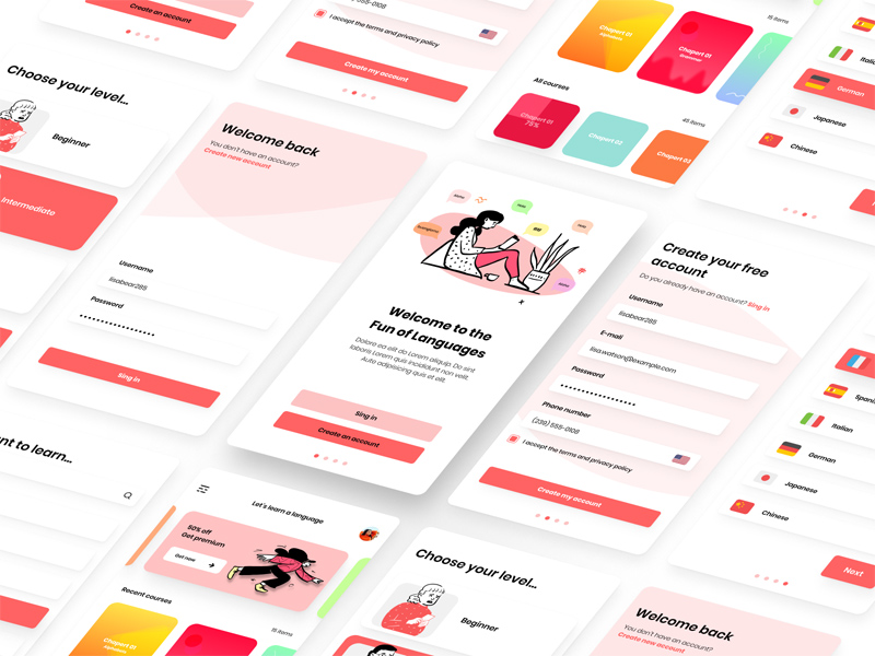 Language Learning App UI Concept