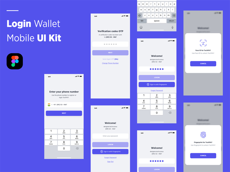 Kit de usuario de inicio de sesión de la aplicación de billetera