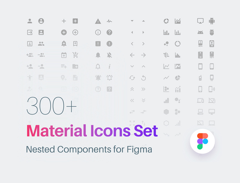 Paquete de iconos de material para figma