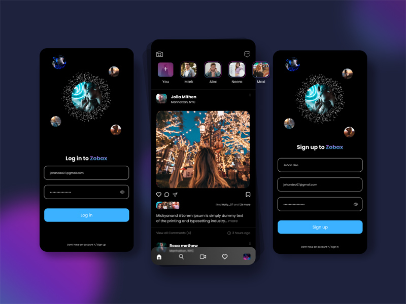 Social Media App -Konzept