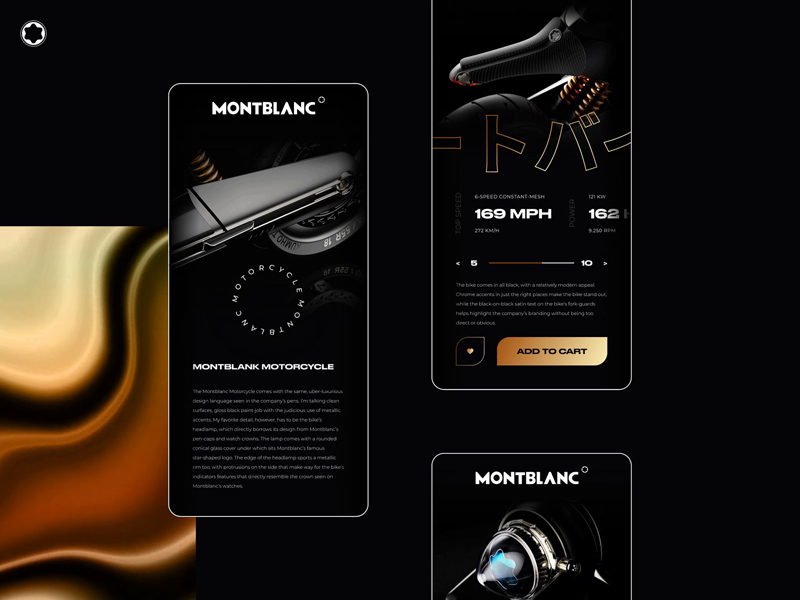 Concepto de aplicación de motocicleta Montblanc