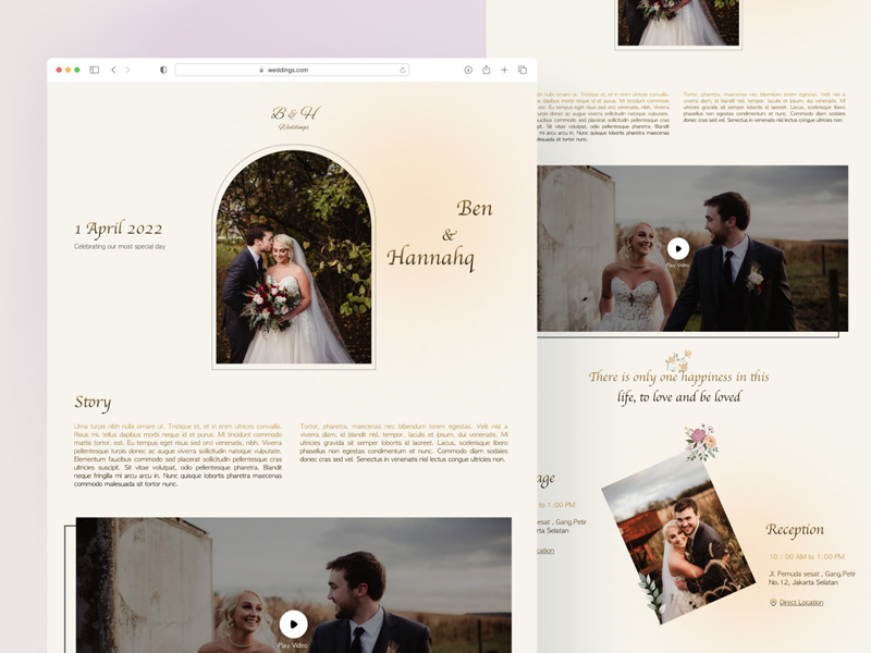 Шаблон веб -сайта свадебного приглашения