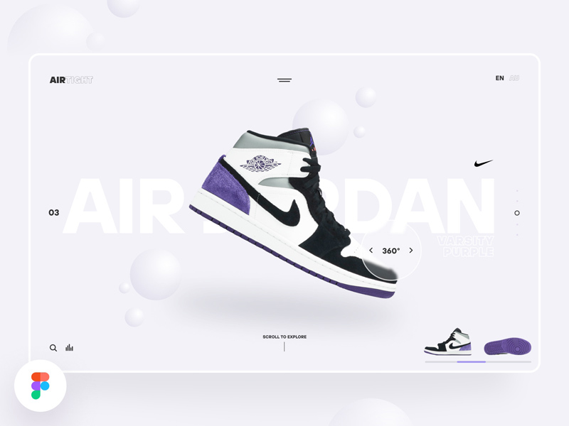 Sitio web de presentación de Nike Air Jordan