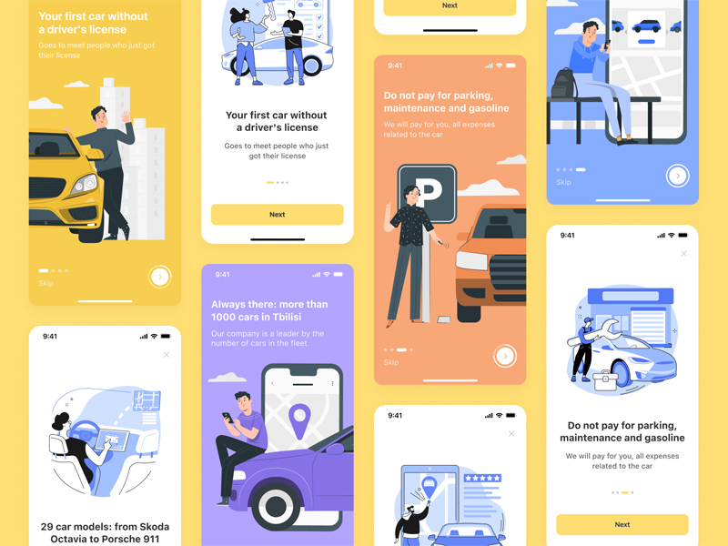 Carsharing App Onboarding UI