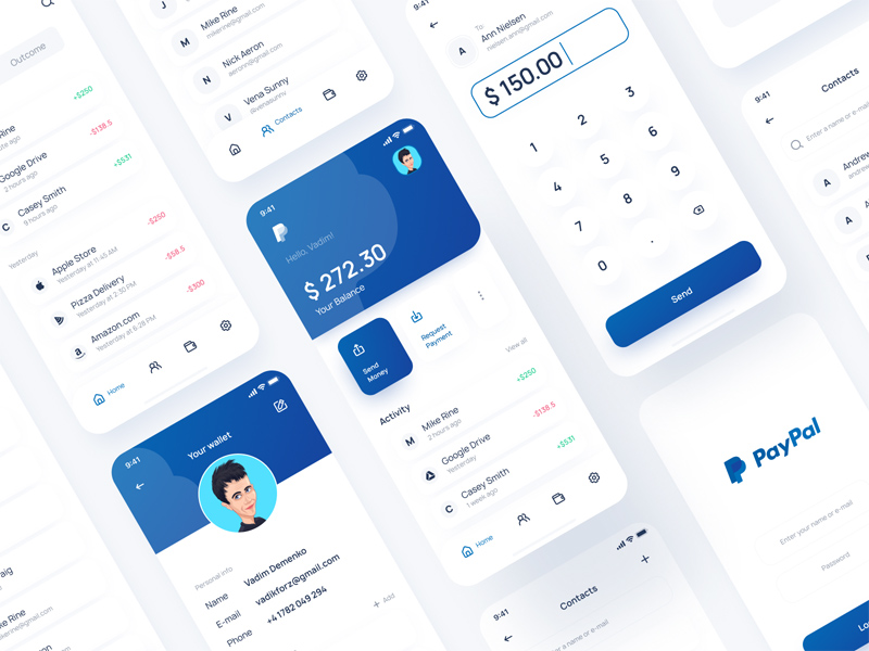 PayPal App Redesign -Konzept