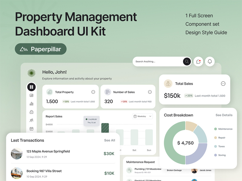 Immobilienverwaltung Dashboard UI Kit