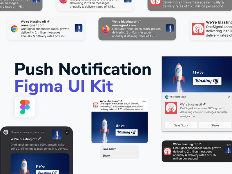 Kit de interfaz de usuario de notificación de push para iOS, Android, MacOS, Windows