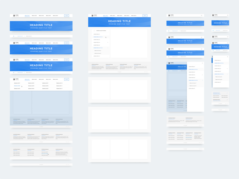 Componentes web receptivos biblioteca de figma