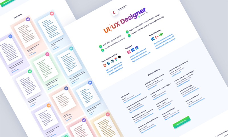 Modèle de CV des concepteurs UI / UX