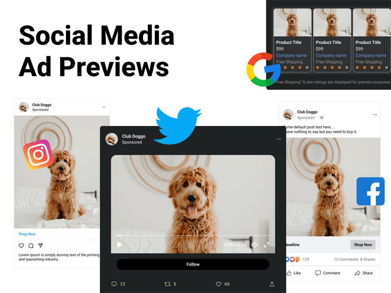 Social Media Ad Preview Templates