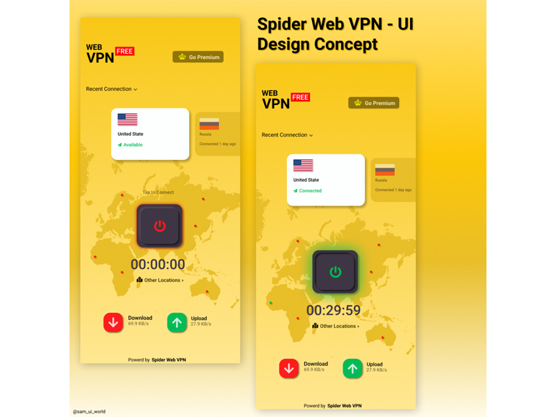 Concept de spider web vpn ui