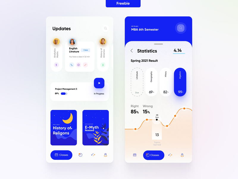 Tableau d'étudiant UI