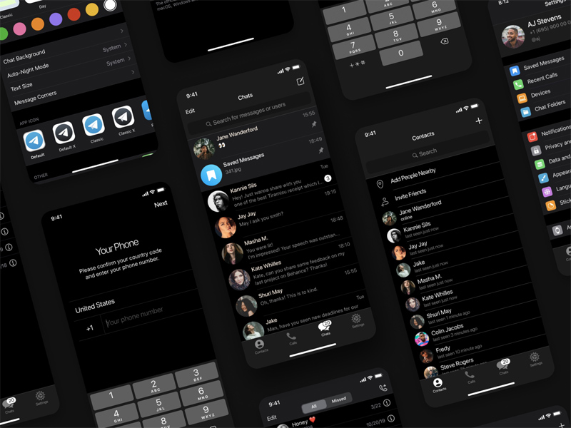 Telegramm iOS UI Kit für Figma