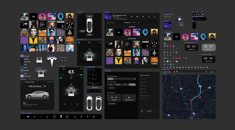 Tesla Model 3 UI - Figma Kit