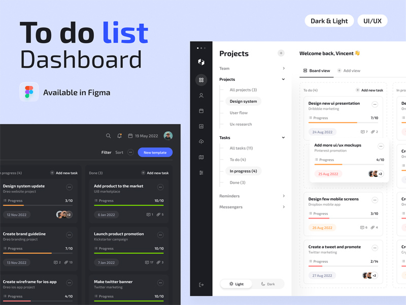 To Do List App Dashboard UI