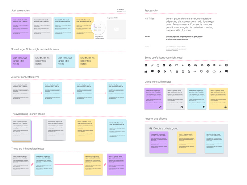 Plantilla de notas adhesivas de figma