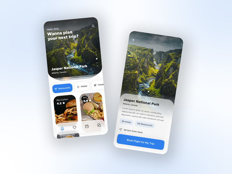 Travel App UI Concept