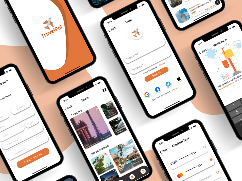 Hotelbuchung und Zielplaner App UI (Travelpal)