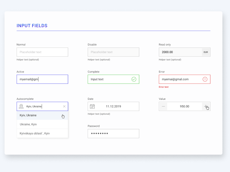 Input Fields Pack