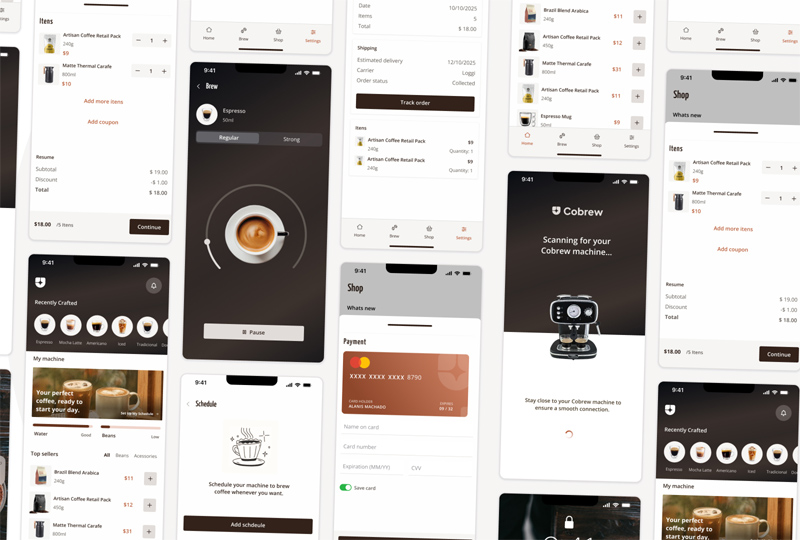 Coffee Machine App UI (Cobrew)