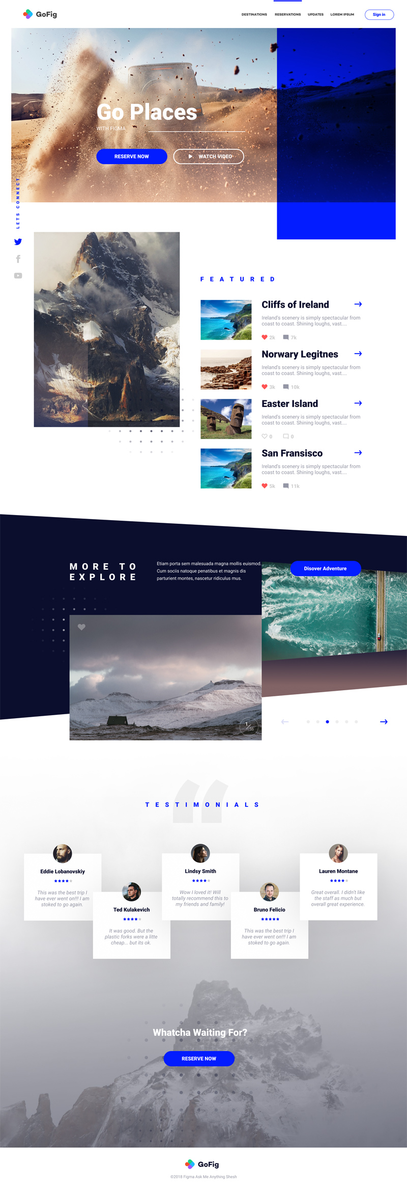 Figma Travel Website Template