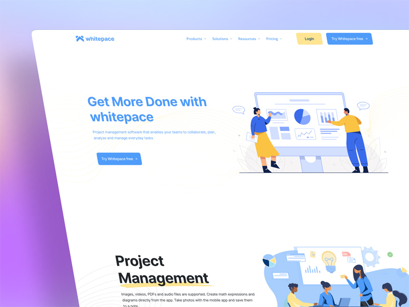 Arbeitsbereich Saas Landing Page -Vorlage (Whitespace)