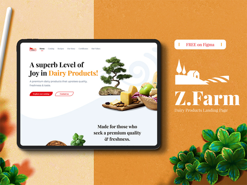 Dairy Products Webサイトテンプレート - 「Z.Farm」