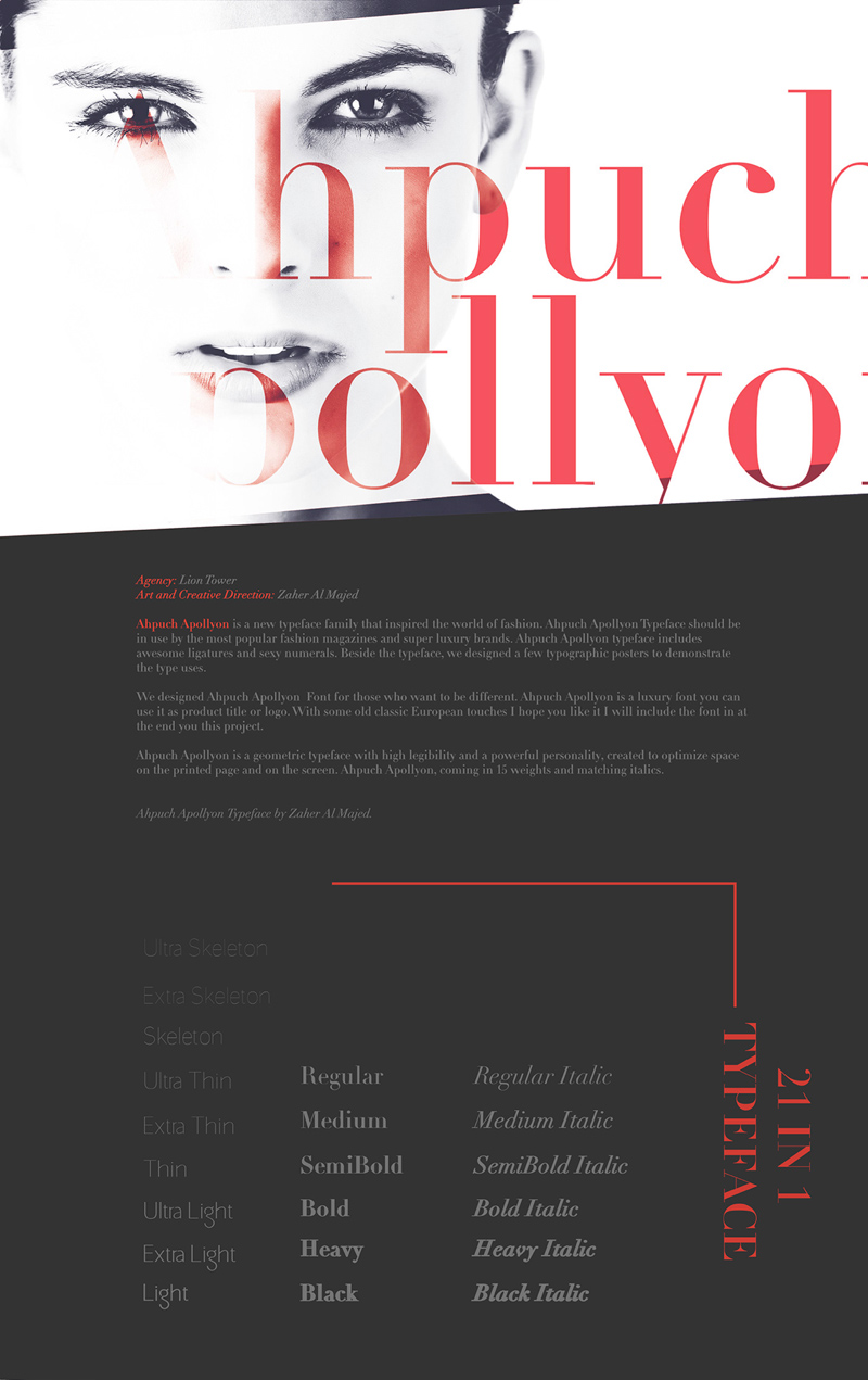 Ahpuch Apollyon - tipografía geométrica y de moda