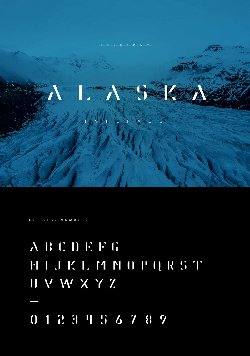 アラスカフォント - 抽象的なタイポグラフィ