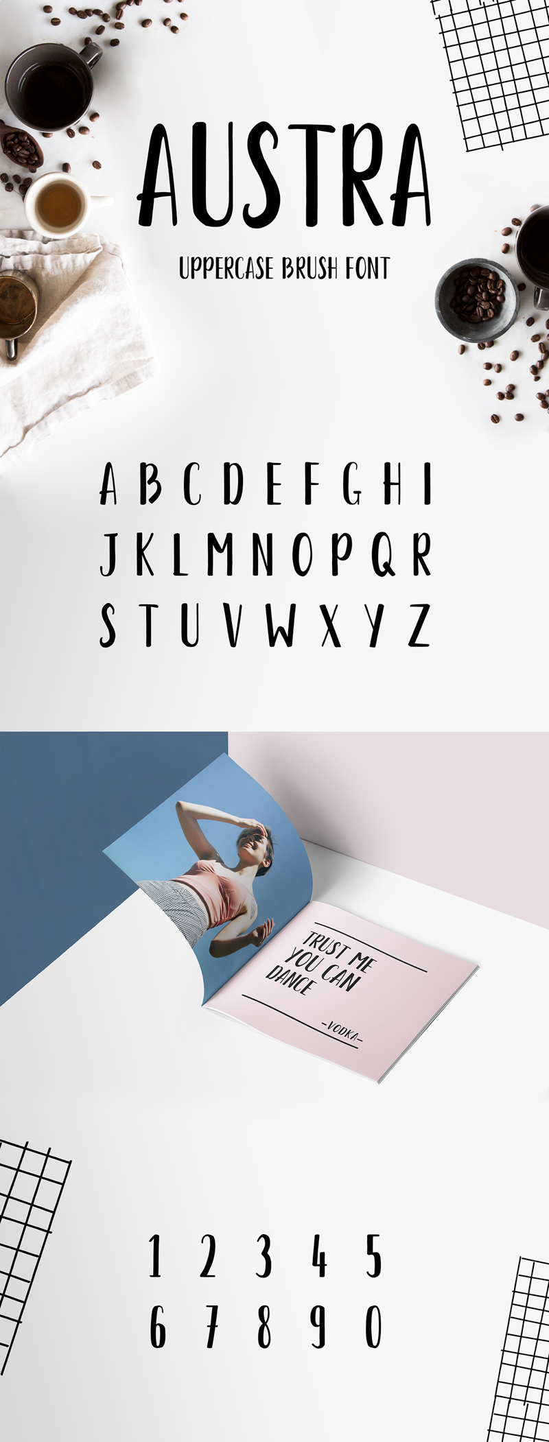 Austra -Schriftart - kostenlose Pinsel -Typografie