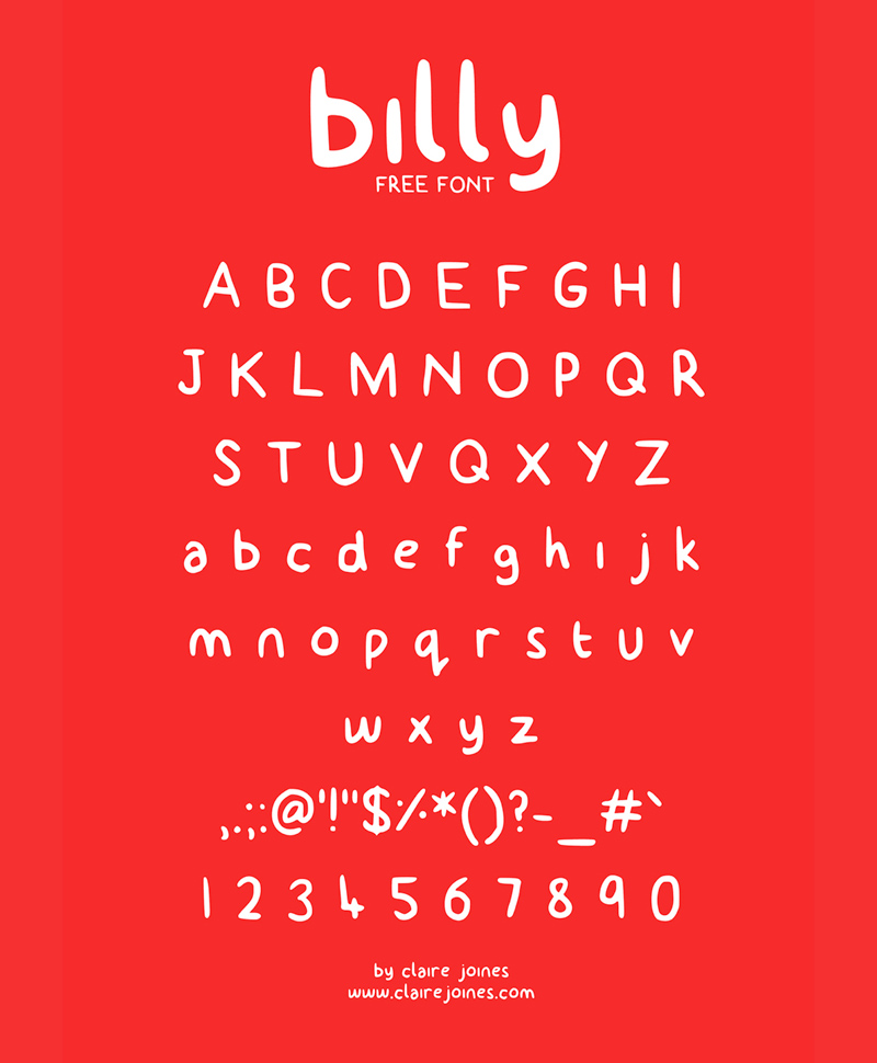FONT DE BILLY - Personne de caractères manuscrite
