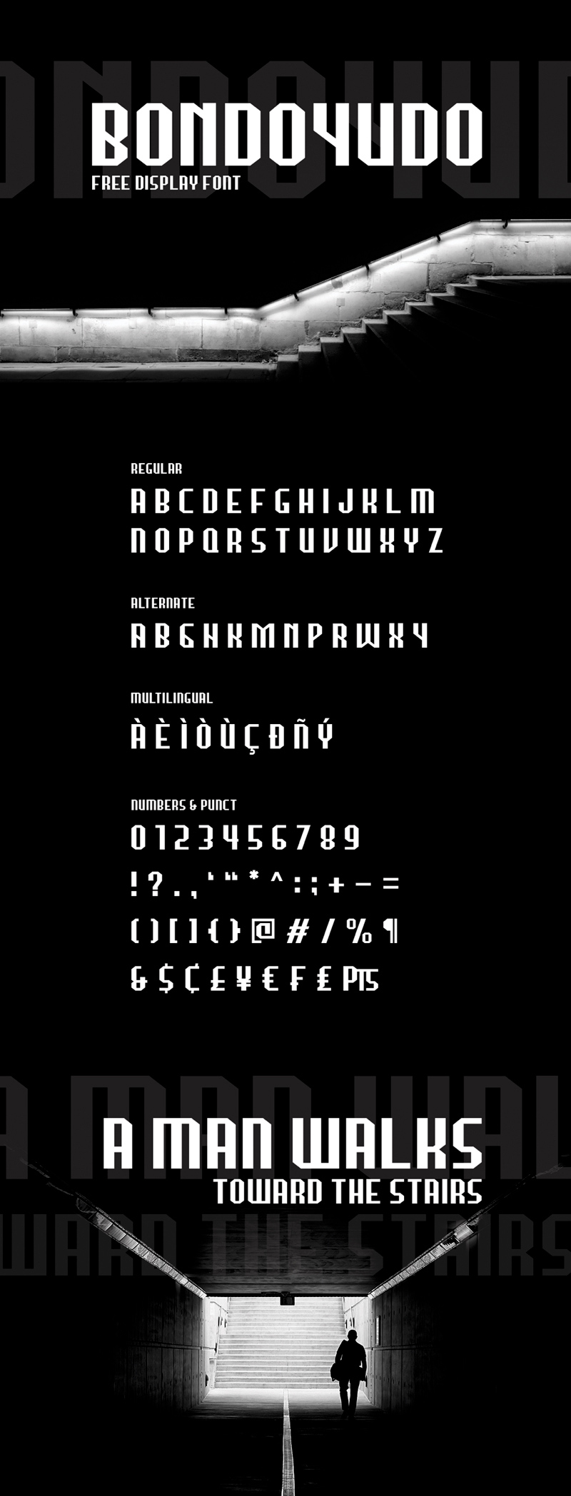 Bondoyudo Font - бесплатный шрифт дисплея