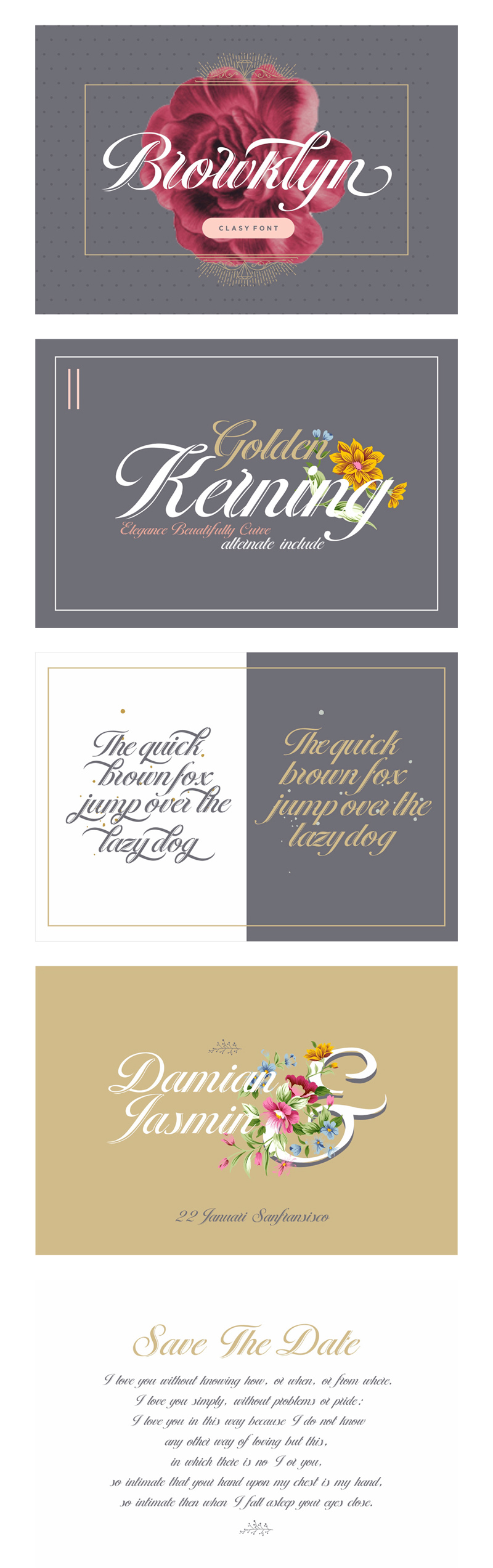 Browklyn Font - мода и свадебная шрифт